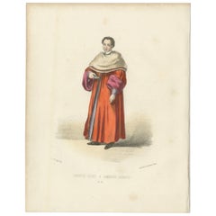 Cameriere Segreto: Litografia colorata a mano del Ciambellano Segreto, 1862