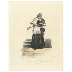 Litografia colorata a mano di Chanoine Ordinaire (Canonico Ordinario), lastra 17, 1862