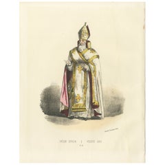 Litografia colorata a mano di Évêque Syrien (Vescovo siriano), lastra 12, 1862