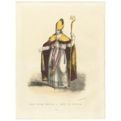 Litografia di Évêque en Costume Pontifical (Vescovo in abiti pontificali), 1862