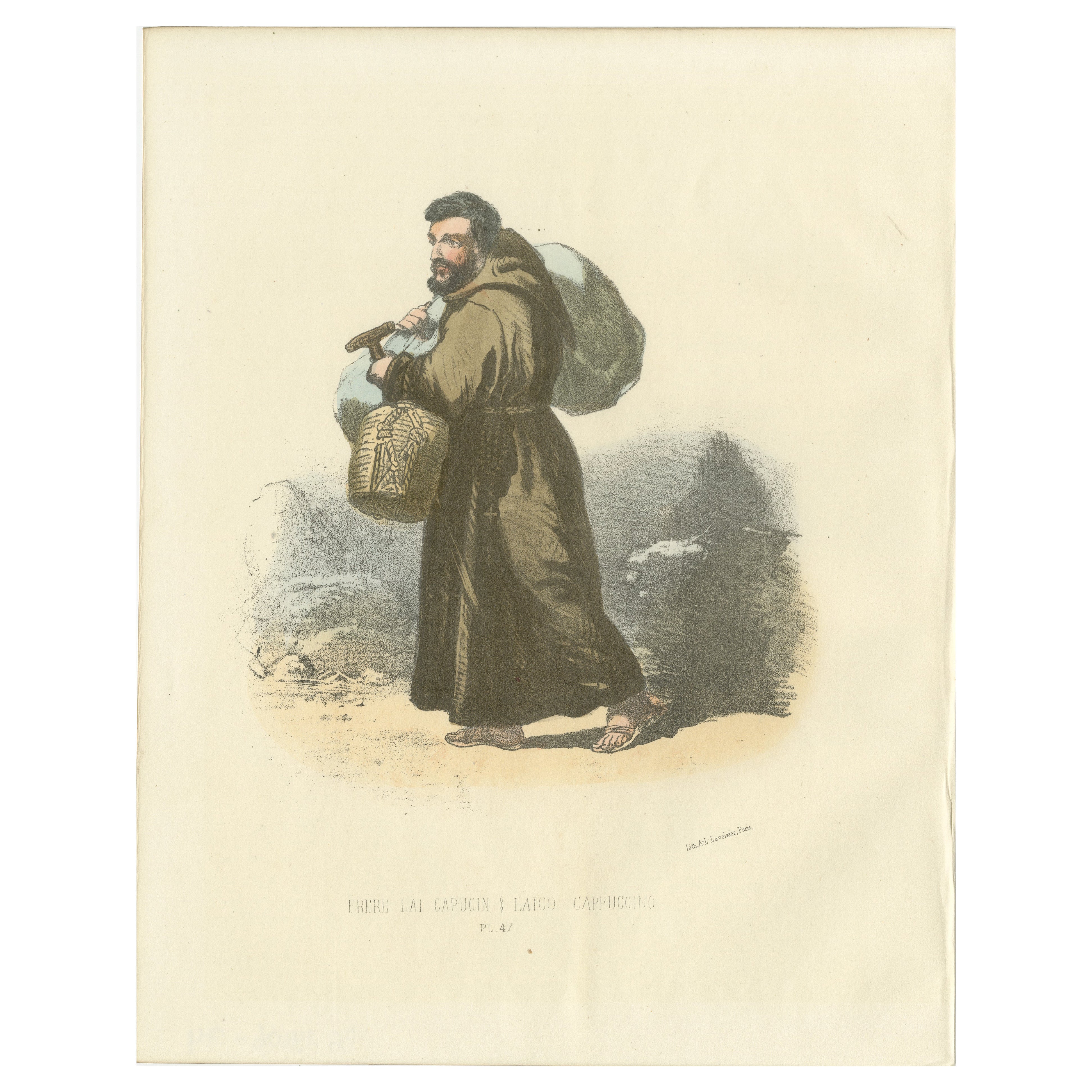 Journey of Devotion : Capuchin Lay Brother in Action, lithographie publiée en 1862