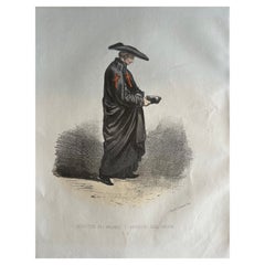 1862 Litografía de Guardián de los Afligidos: Símbolo de Compasión y Servicio