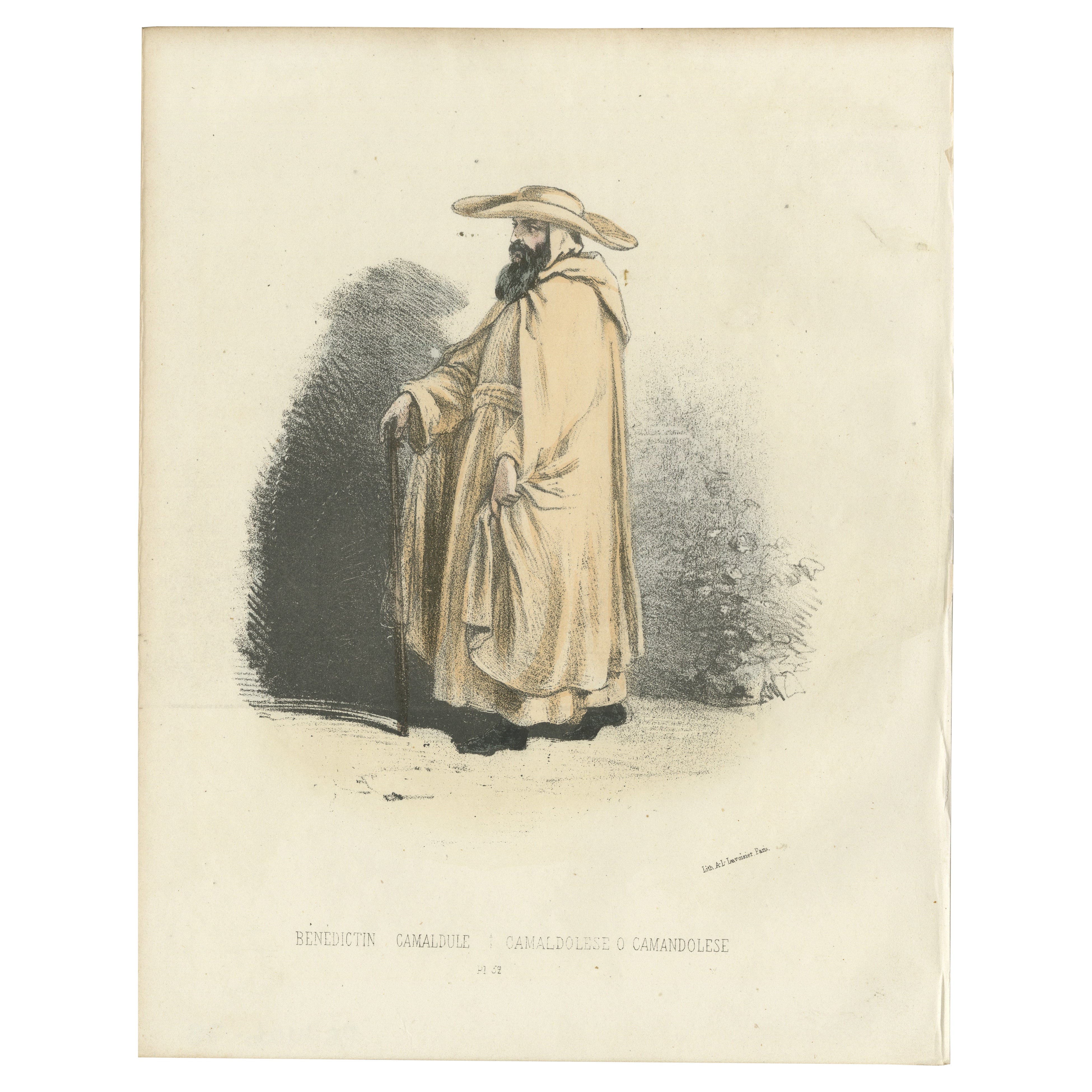 Monje benedictino camaldulense: Reflexión sobre la soledad y la contemplación, 1862 en venta