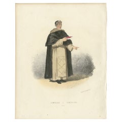 Frate domenicano: Un ritratto di devozione e predicazione erudita, litografia del 1862