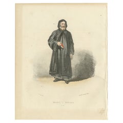 Antike Lithographie eines marokkanischen Priesters: Custodian of Tradition and Faith, 1862