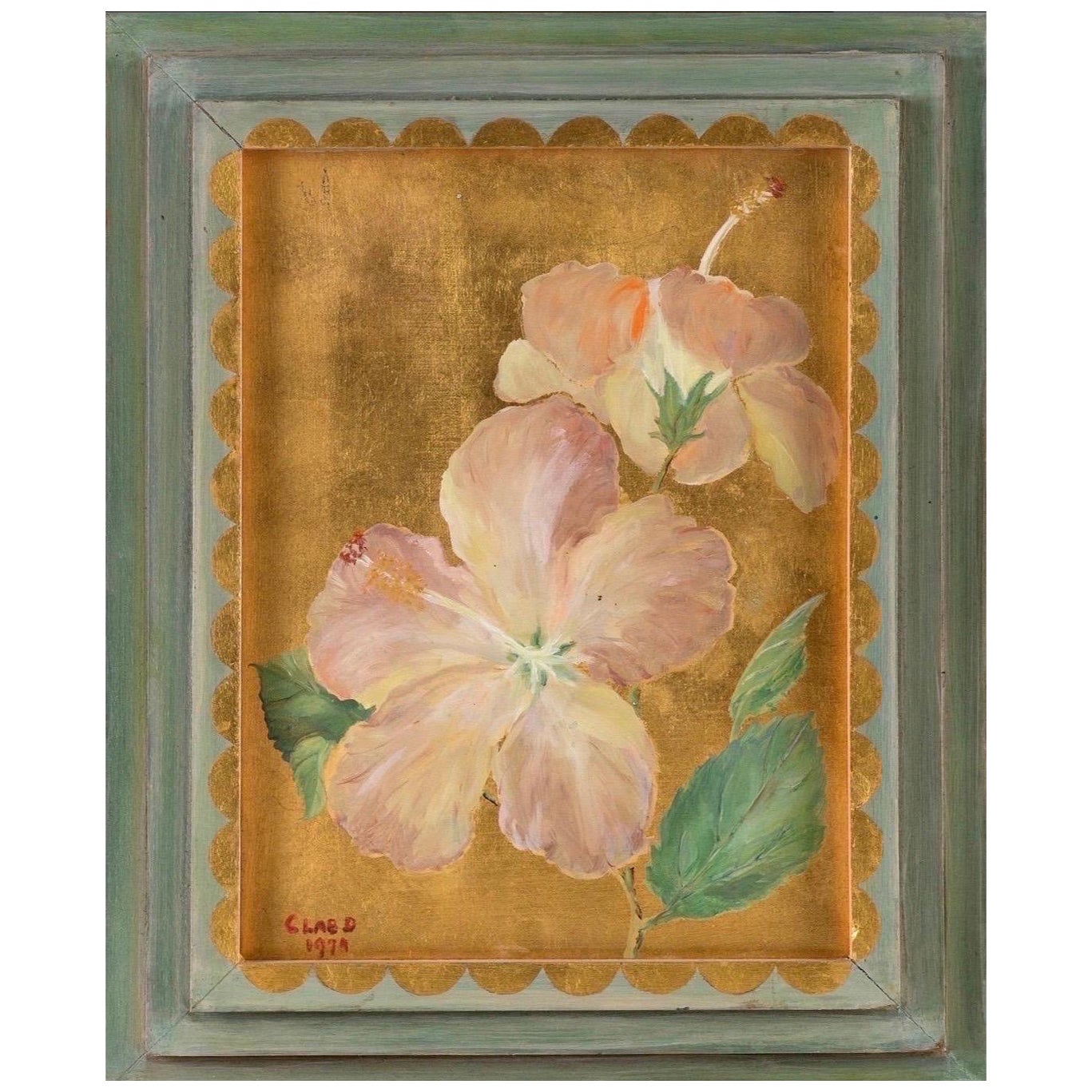 Óleo sobre lienzo Vintage Beach Firmado Gladys Nantucket ~ Bermudas