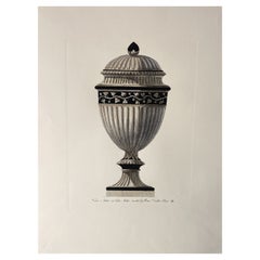 Vaso antico italiano contemporaneo colorato a mano in nero profondo Stampa 3 di 4