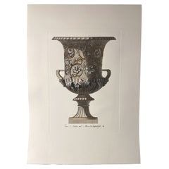 Vaso antico italiano contemporaneo colorato a mano in crema e oro Stampa 2 di 4