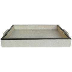 Genuine Shagreen Tray With Ebony Inlay