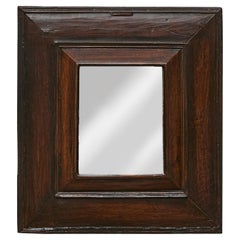 Small French Walnut Framed Mirror with Deep Moulding, 19th Century