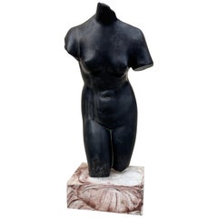 Vintage ALVA Studios Cast Stone Aphrodite Sculpture in Black