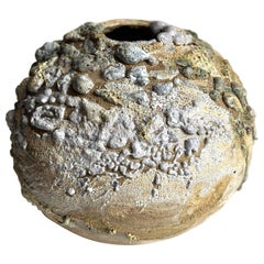Vaso a forma di luna in ceramica organica moderna e strutturata