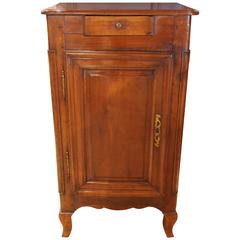 Antique French Cherry Confiturier Cabinet with Shelf, Lock and Key, 19th Century