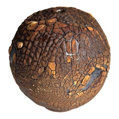 Burnt Earth Cracked Sphere Bud Vase