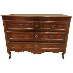 French Oak Chest (Dresser) 19th Century, Carved Drawers, Curved Hoof Feet