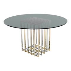 Pierre Cardin, “Cage” Dining Table, Chrome and Gilded Chrome. France, C.1970.