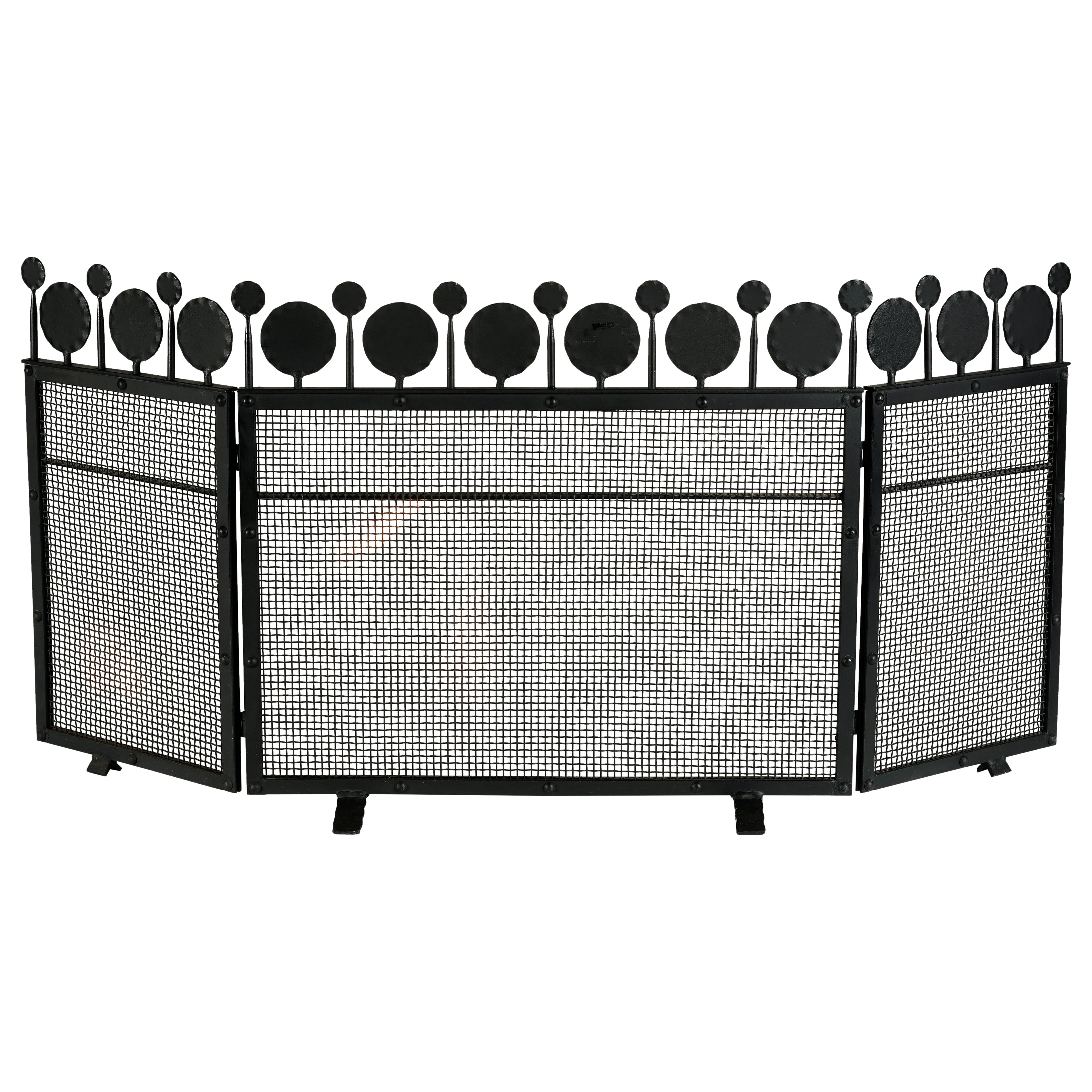 Bertil Vallien fire guard, produced by Boda, Sweden, 1970s