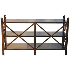 1940s English Three-Tiered Assembled Wood Etagere Shelf