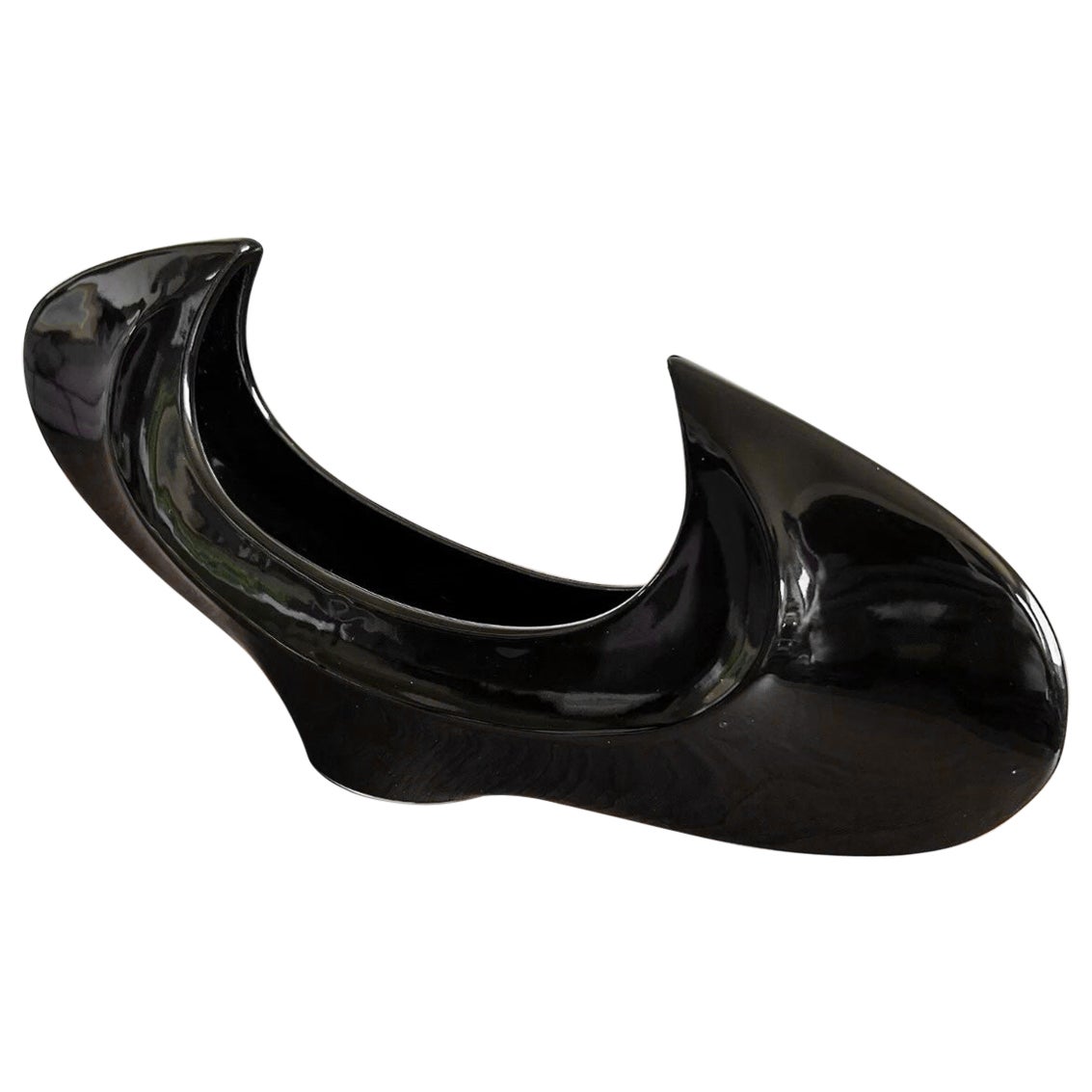 Vaso a mezzaluna giapponese di Ikebana degli anni '70, enorme scultura moderna di metà secolo in vendita