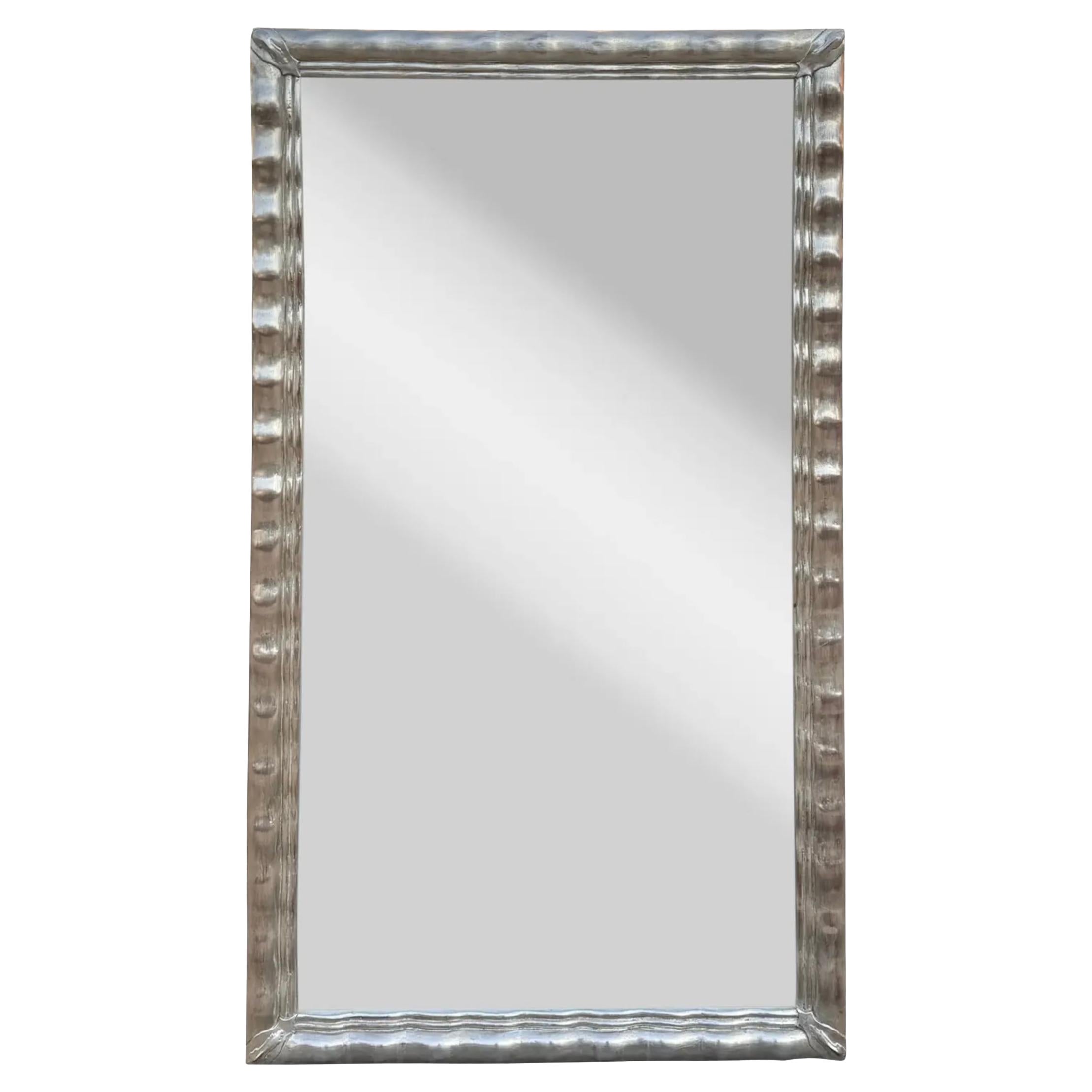 Huge Art Deco Style Jerry Solomon Silver Giltwood Mirror 1 of 2