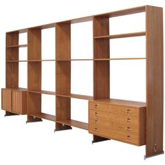 Hans Wegner Freestanding Teak Bookcase Wall Unit Shelving System, Denmark 1969