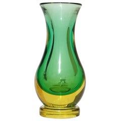Seguso Vetri d'Arte Murano Sommerso en verre d'art italien vert jaune