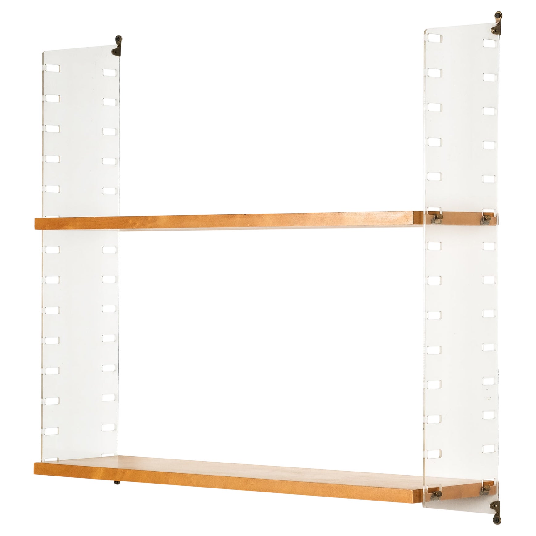 Wandschrank „String“ aus Birke und Plexiglas von Nisse Strinning, Schweden, 1950er Jahre