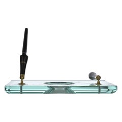 Vintage Writing Set in Glass, italy, 1970s