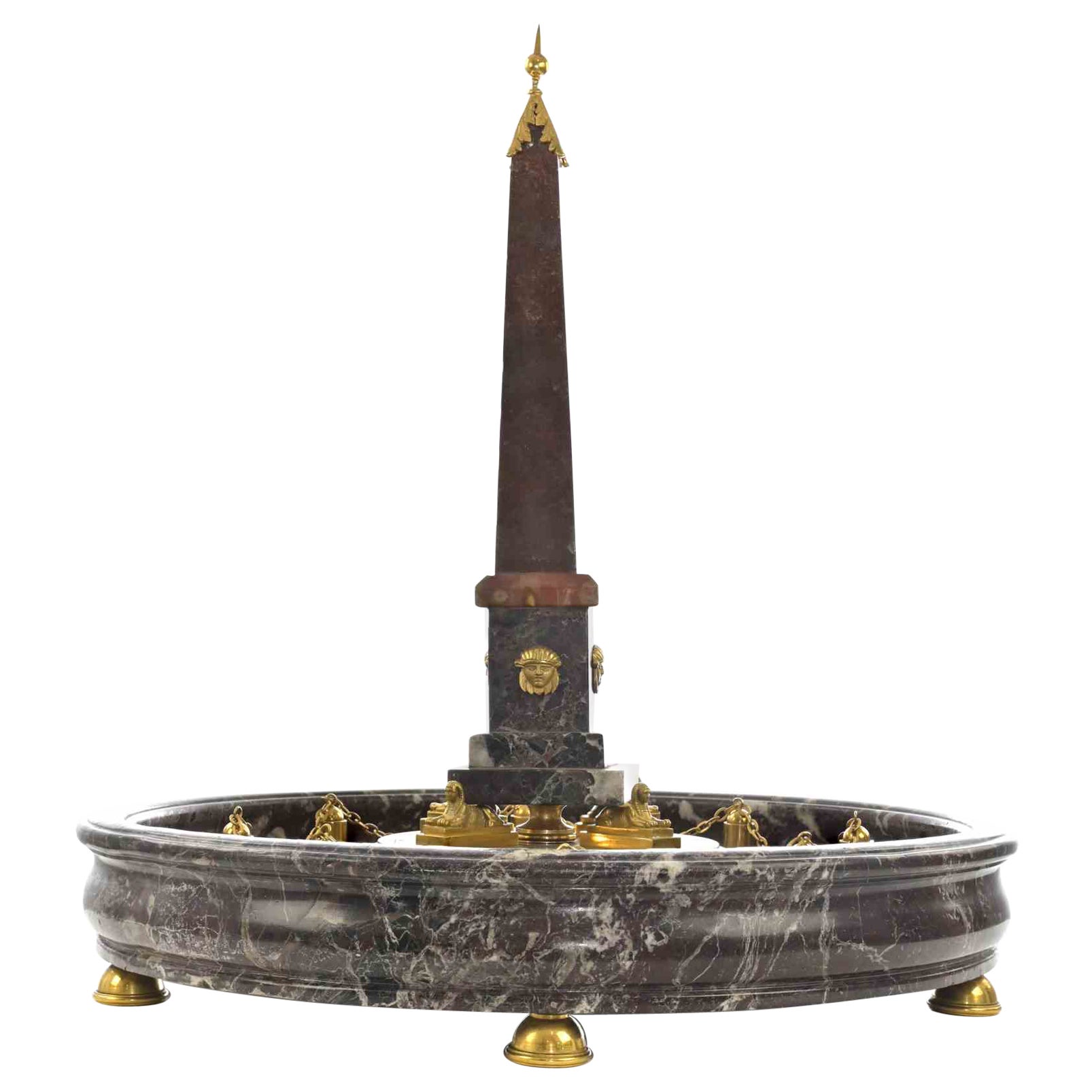 Italian Ormolu-Mounted Obelisk in Various Marbles, italy, 19th Century