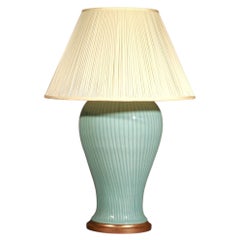 Large Celadon ‘Bamboo’ Table Lamp
