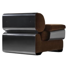 Bulky Aluminum and Mohair lounge chair by Gian Pietro Arosio for D.A.S., 1970s