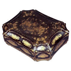 Large Early 19th Century Chinoiserie Black Lacquer Box