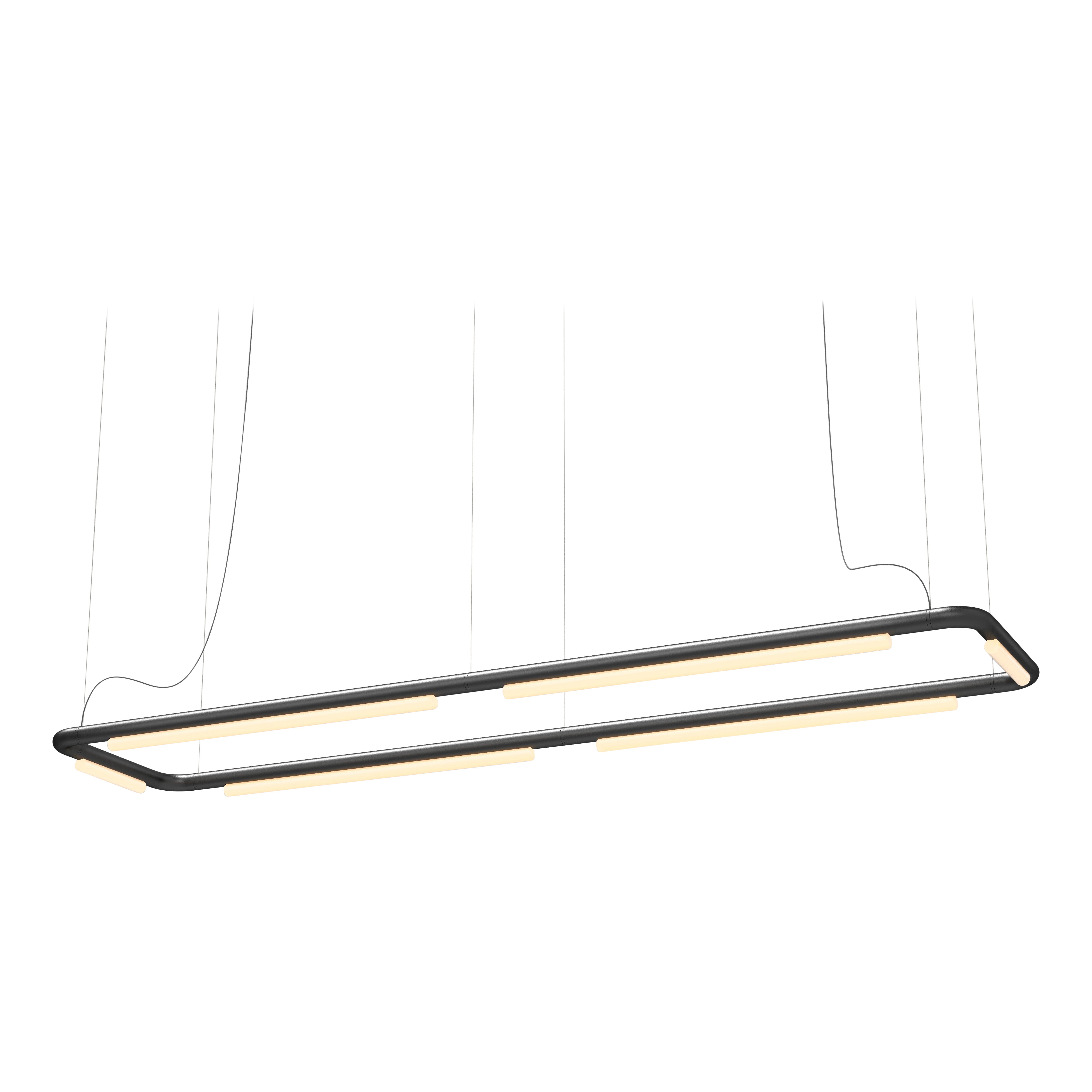 Contemporary Chandelier / Pendant Lamp 'Pipeline CM8-P' Black by AND