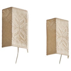 Swedish Designer, Wall Lights, Fabric, Sweden, 1960s