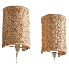 Schwedischer Designer, Wall Lights, Stoff, Schweden, 1960er Jahre