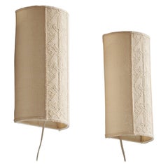 Schwedischer Designer, Wall Lights, Stoff, Schweden, 1960er Jahre