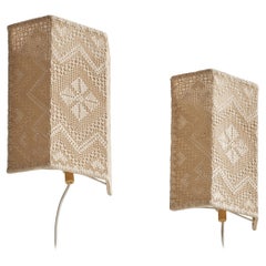 Schwedischer Designer, Wall Lights, Stoff, Schweden, 1960er Jahre
