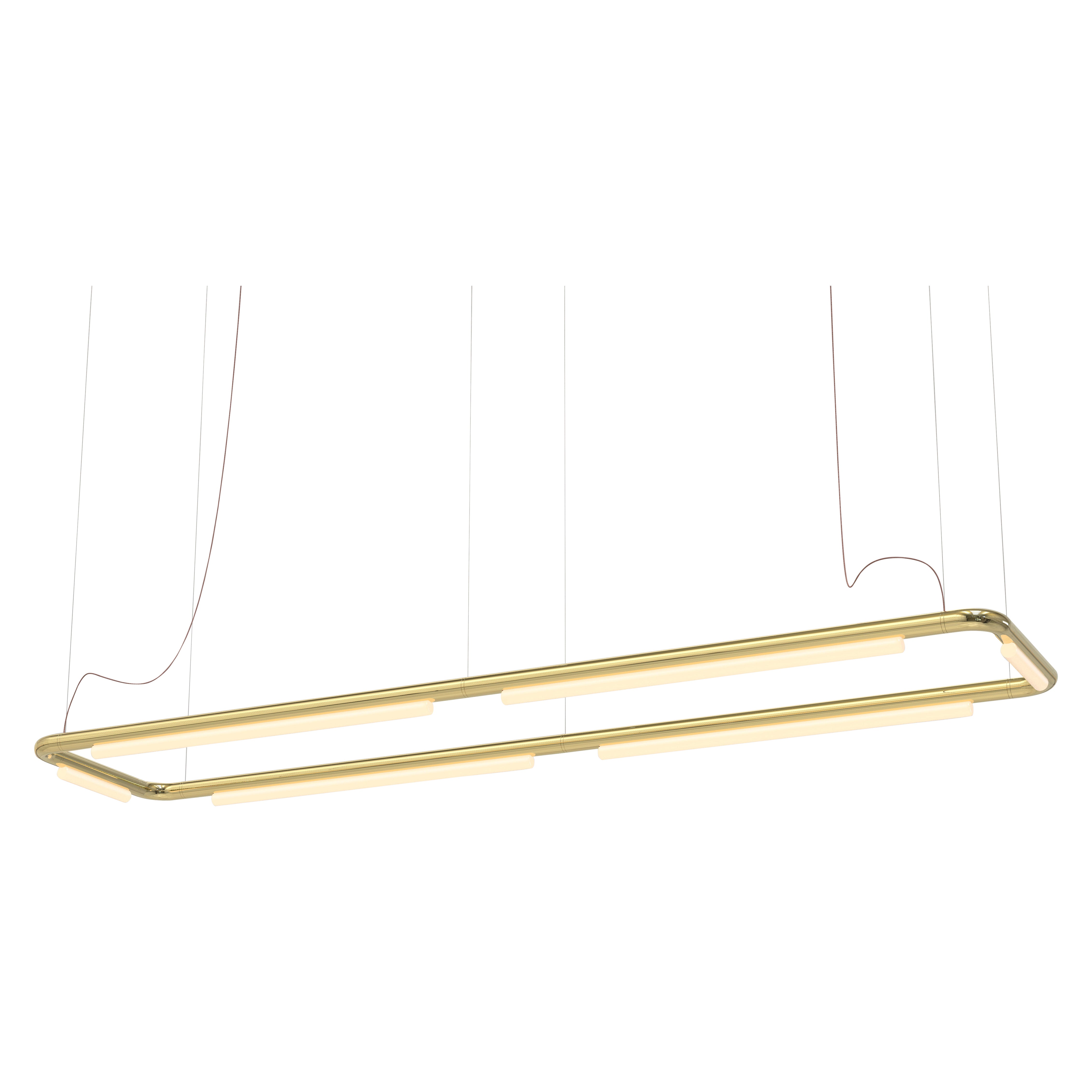 Contemporary Chandelier / Pendant Lamp 'Pipeline CM8-P' Brass by AND