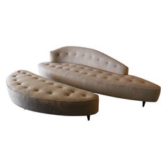 Vintage 1953 Sherman Bertram Sofa and Ottoman Heavy Boucle Greta Grossman