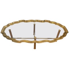 1960s, Maison Jansen Style Glass Tray Top Coffee Table
