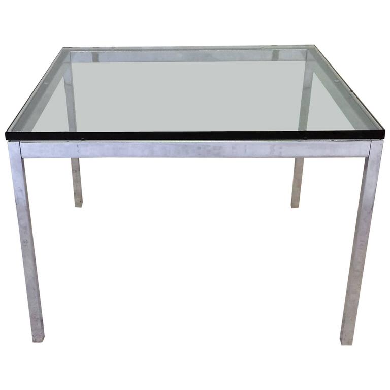 Glass Top Florence Knoll Side Table For Sale at 1stdibs