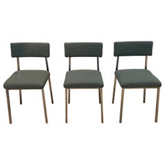 6 x Chrome Dining Chairs 1970s Boucle Modernist Vintage Table Italian Regency