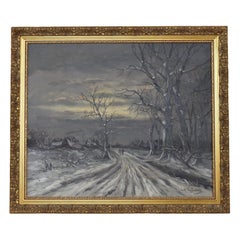 Ludwig August Heydendahl Artista tedesco Paesaggio invernale Pittura ad olio