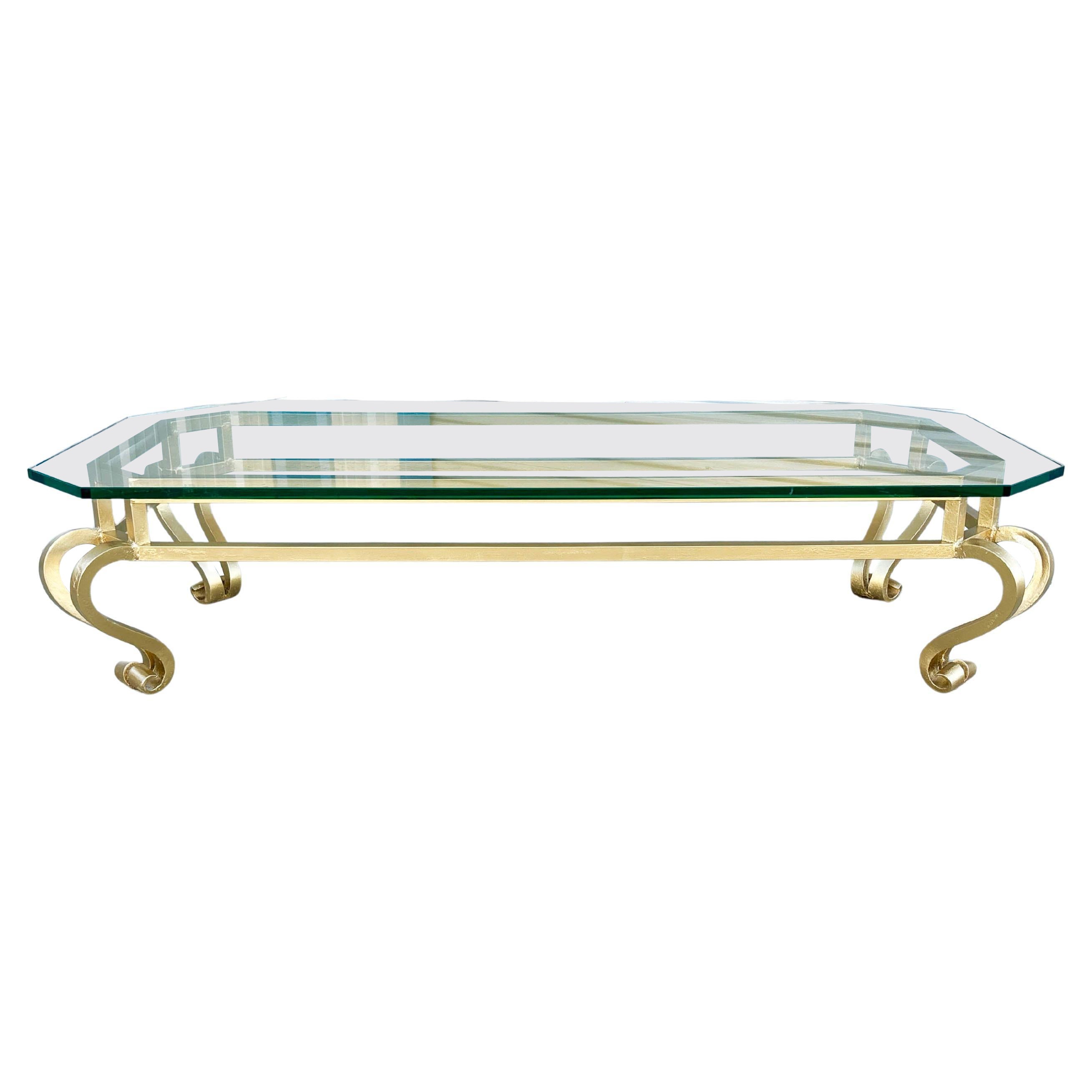 1960er Jahre Mid Century Eisen und Glas Couchtisch im Angebot