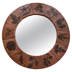 French 1950’s ceramic mirror attributed to Roger Capron