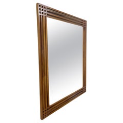 Mid-Century Modern Wooden Mirror, Sottsass Style