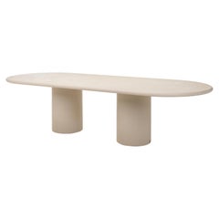Contemporary Rounded Natural Plaster "Column" Table 220 cm by Isabelle Beaumont