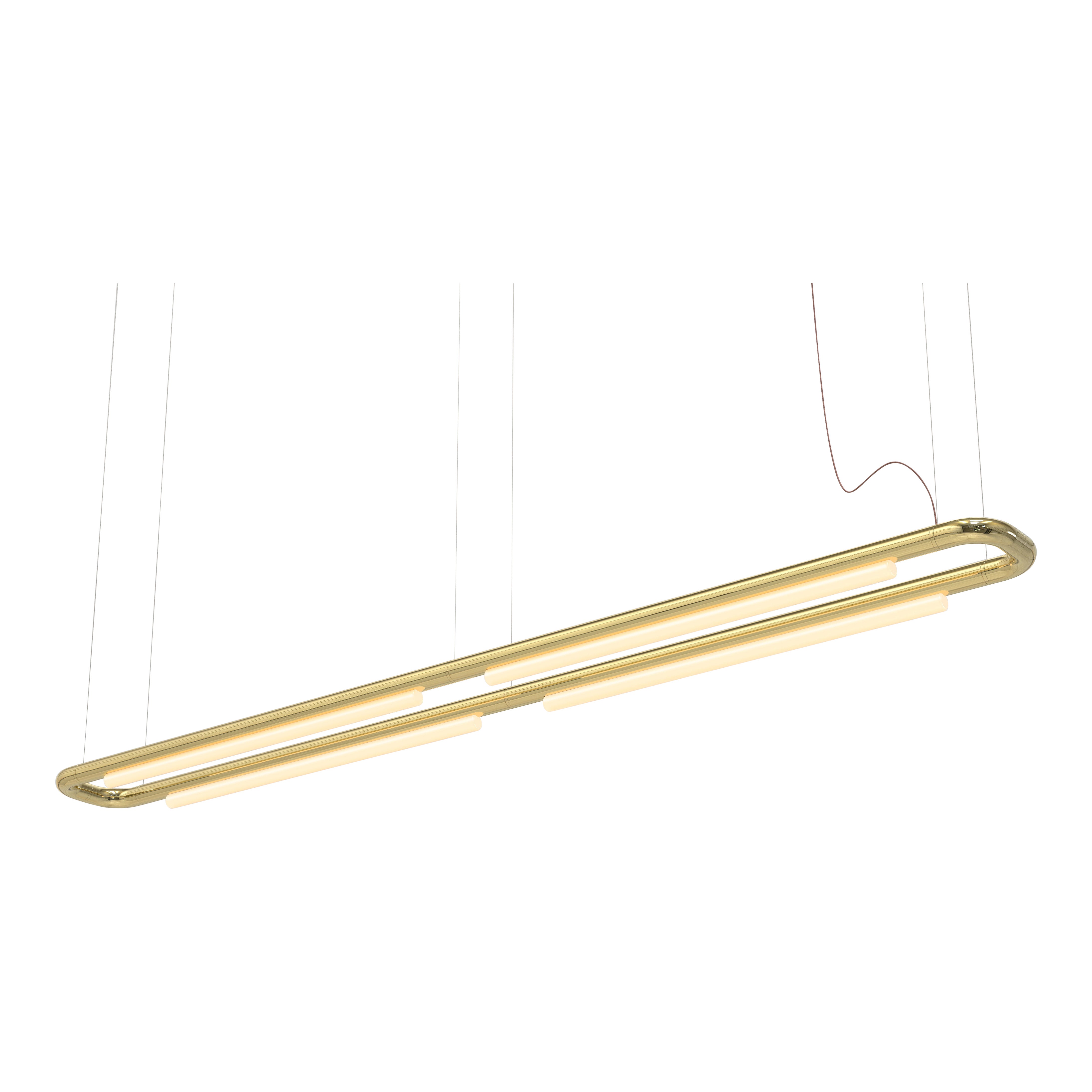 Zeitgenössischer Kronleuchter / Hängeleuchte 'Pipeline CM7-P' aus Messing von AND im Angebot