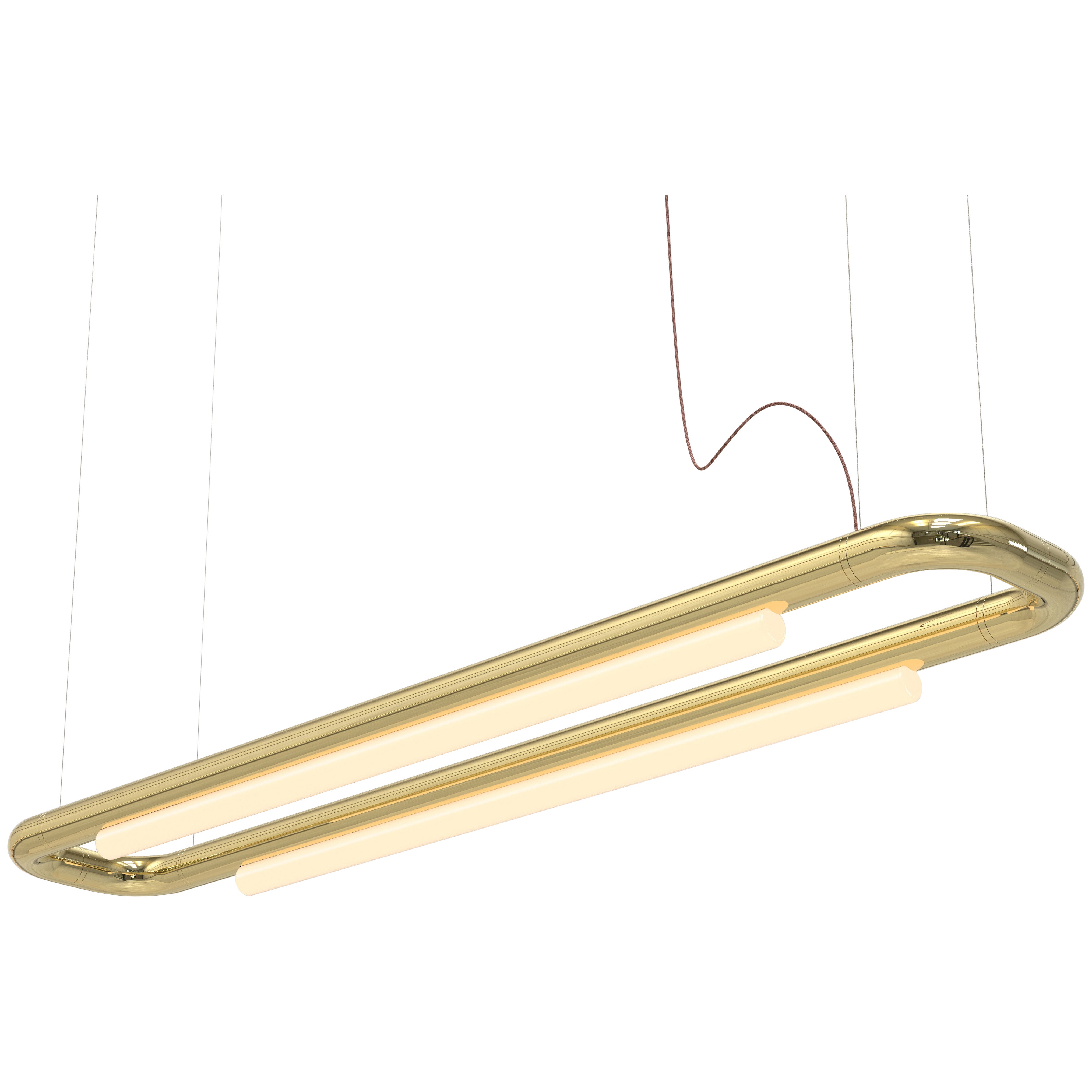 Lampadario contemporaneo / Lampada a sospensione 'Pipeline CM6-P' Ottone di P & A