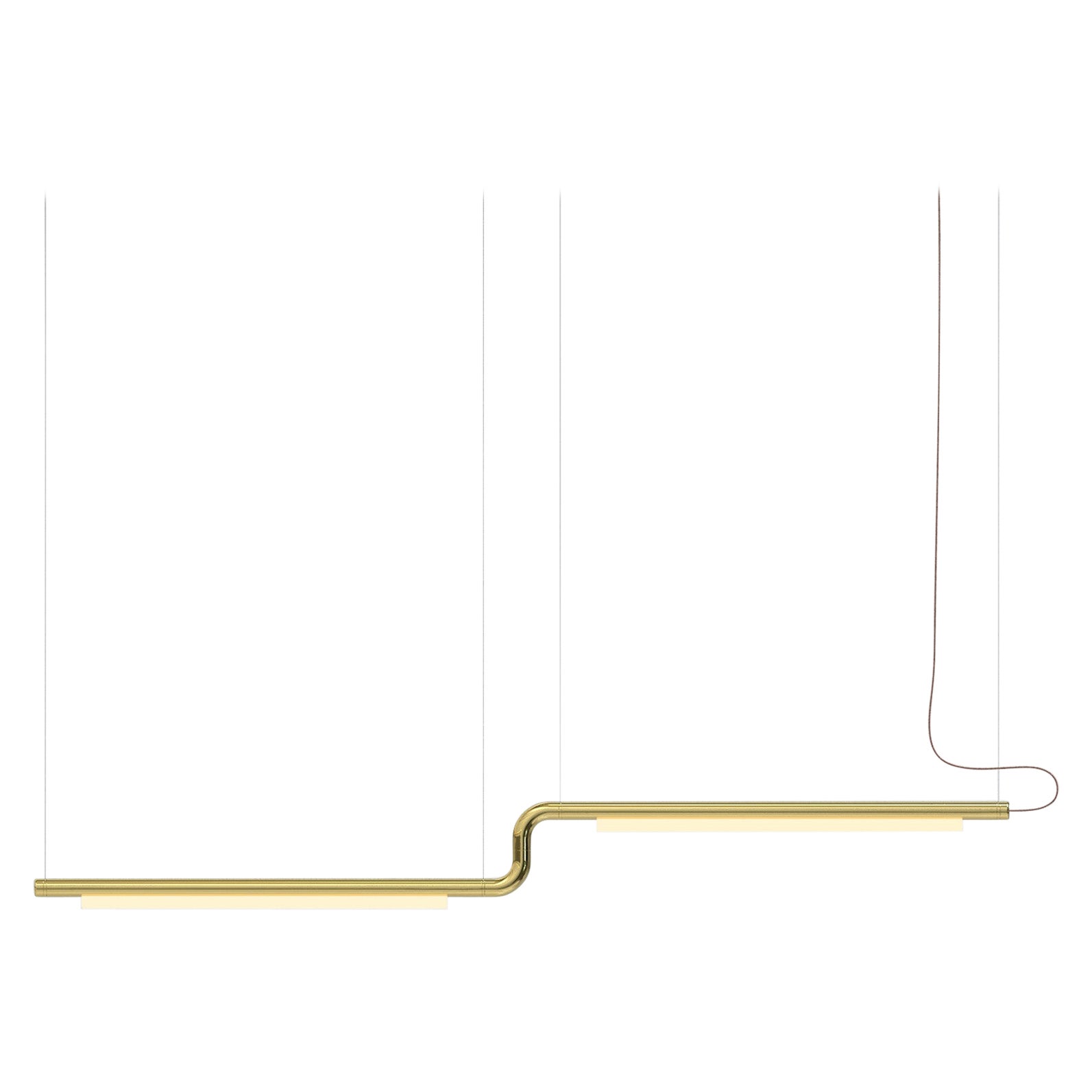 Lampadario contemporaneo / Lampada a sospensione 'Pipeline CM3-P' Ottone di P & A